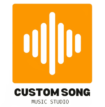 Orange logo and the name of Custom song music studio below